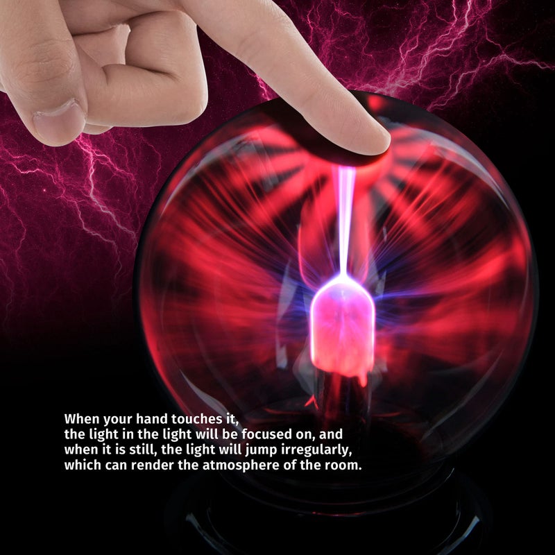 PowerTRC Plasma Ball, 3 inch Plasma Night Lamp, USB or Battery Powered Touch Responding Globe, Party Props, Bedroom Decoration for Kids - Image 4